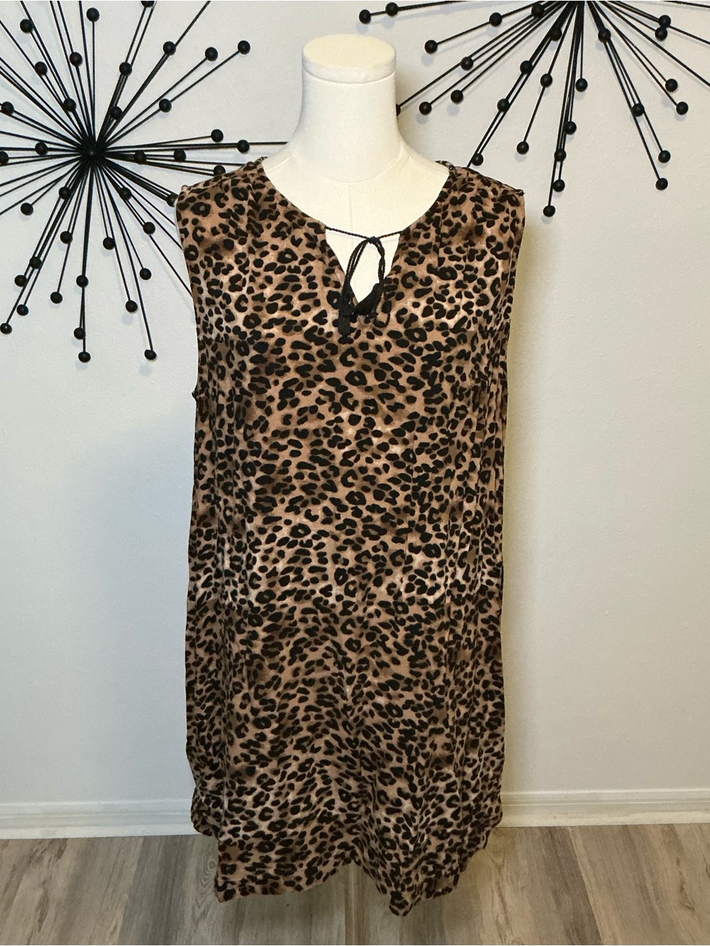 BeachLunchLounge Leopard Print Sleeveless Tunic Dress XL